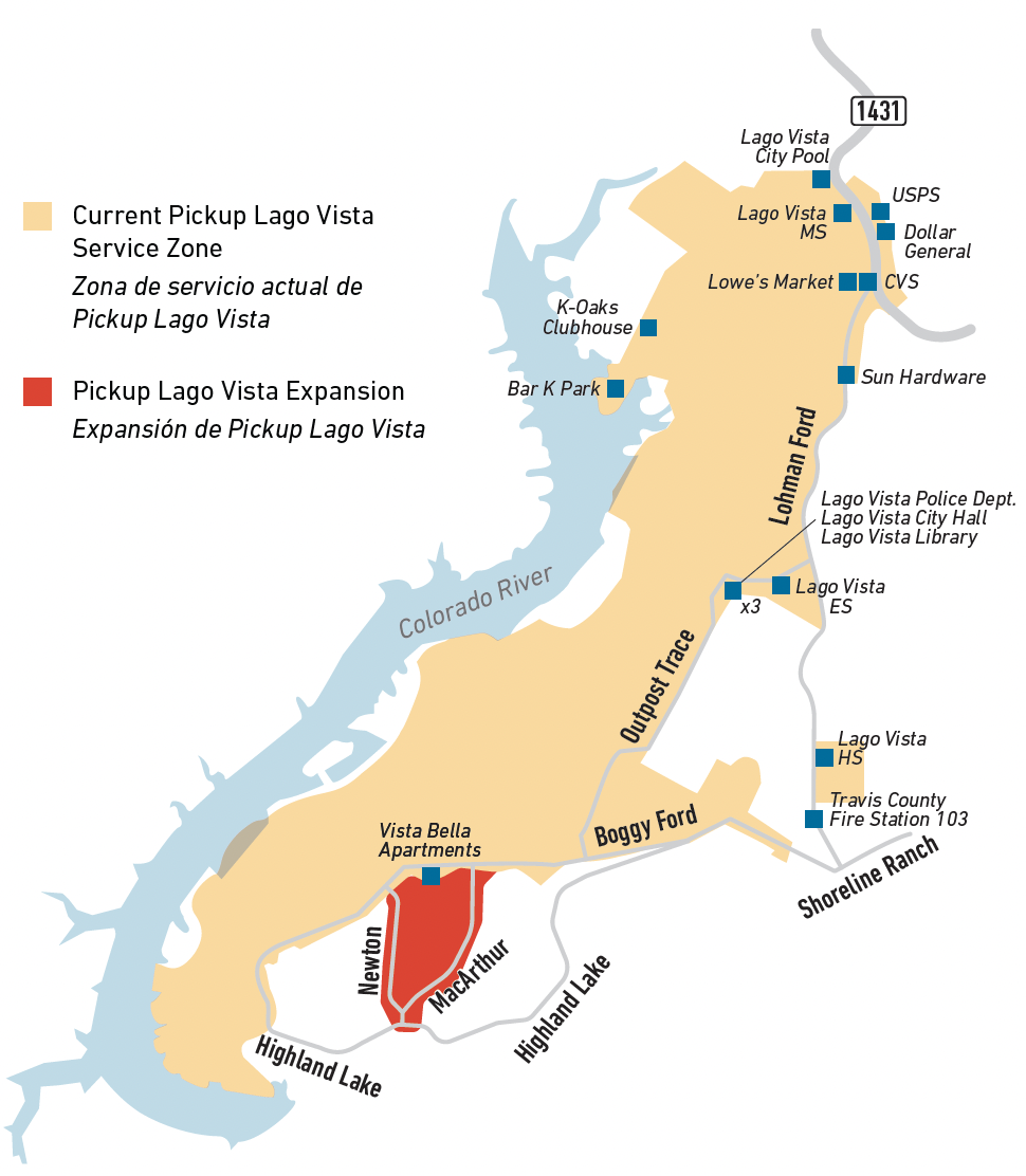 Map of Pickup Lago Vista Expansion 2025