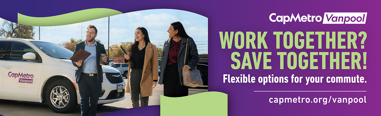 Work together? Save together! Vanpool has flexible options for your commute.