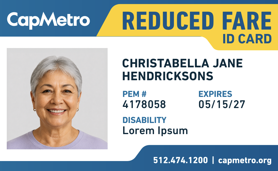 Reduced Fare ID Card image