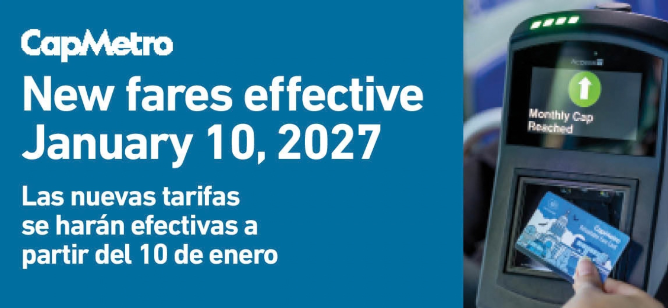 New Fares effective January 10, 2027