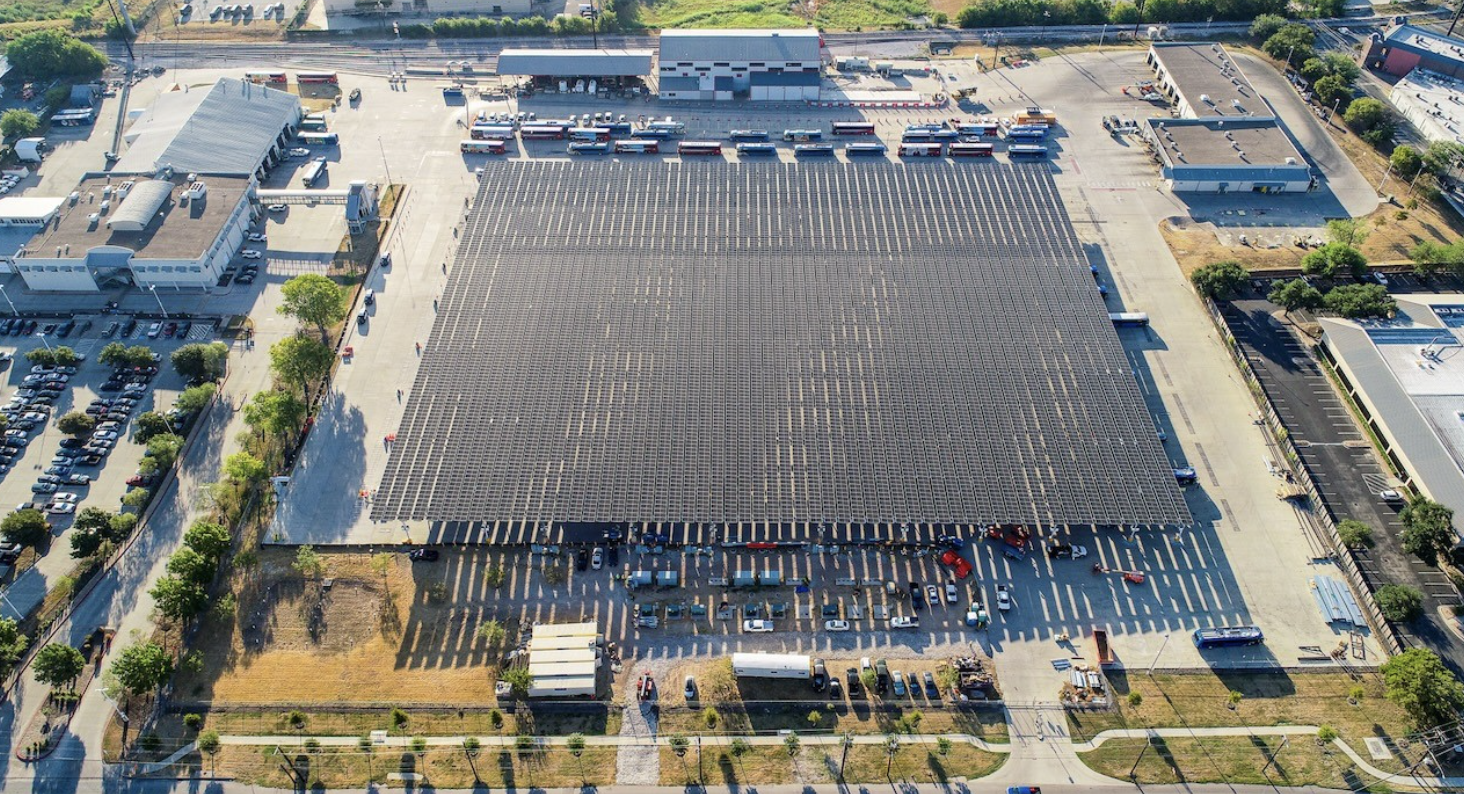 Capmetro Solar chargers aerial view