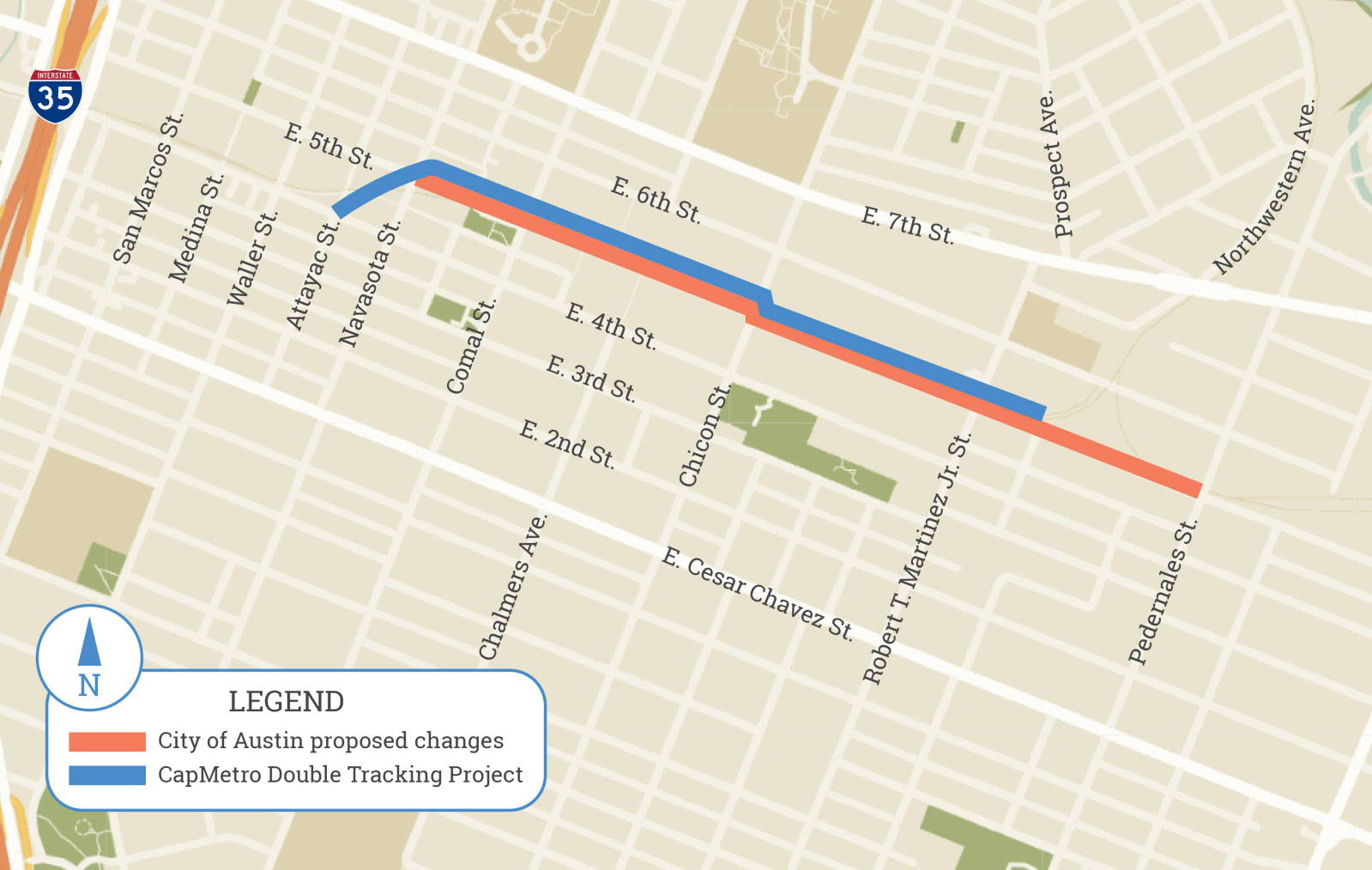 Rails and Trails major project scope map