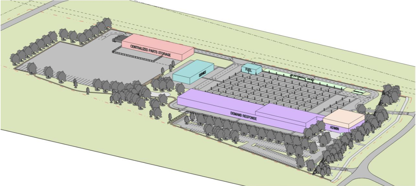 North Base Demand Response Facility Rendering 2023 North Base Demand Response Facility Rough Rendering 2023. Includes the centralized warehouse, demand response facility, administrative office and storage sites.