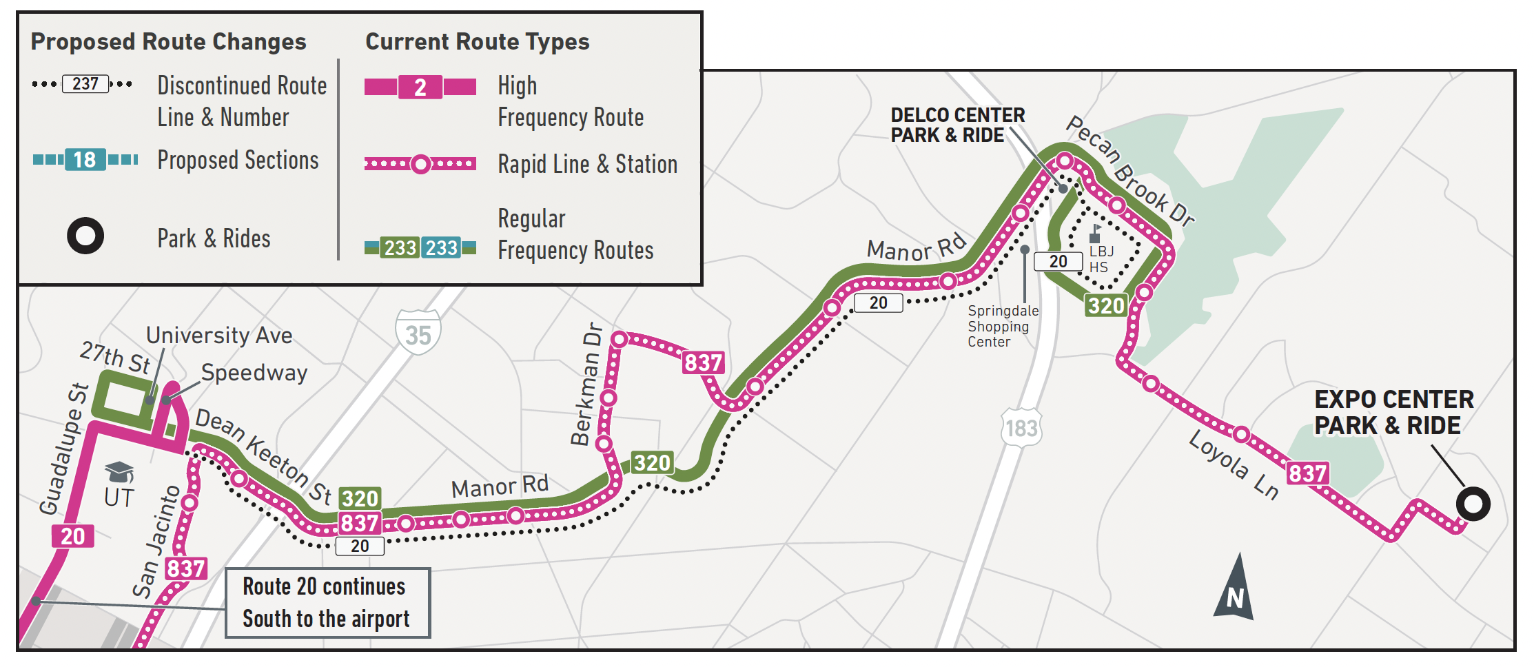 Route 20 Proposed Changes Map