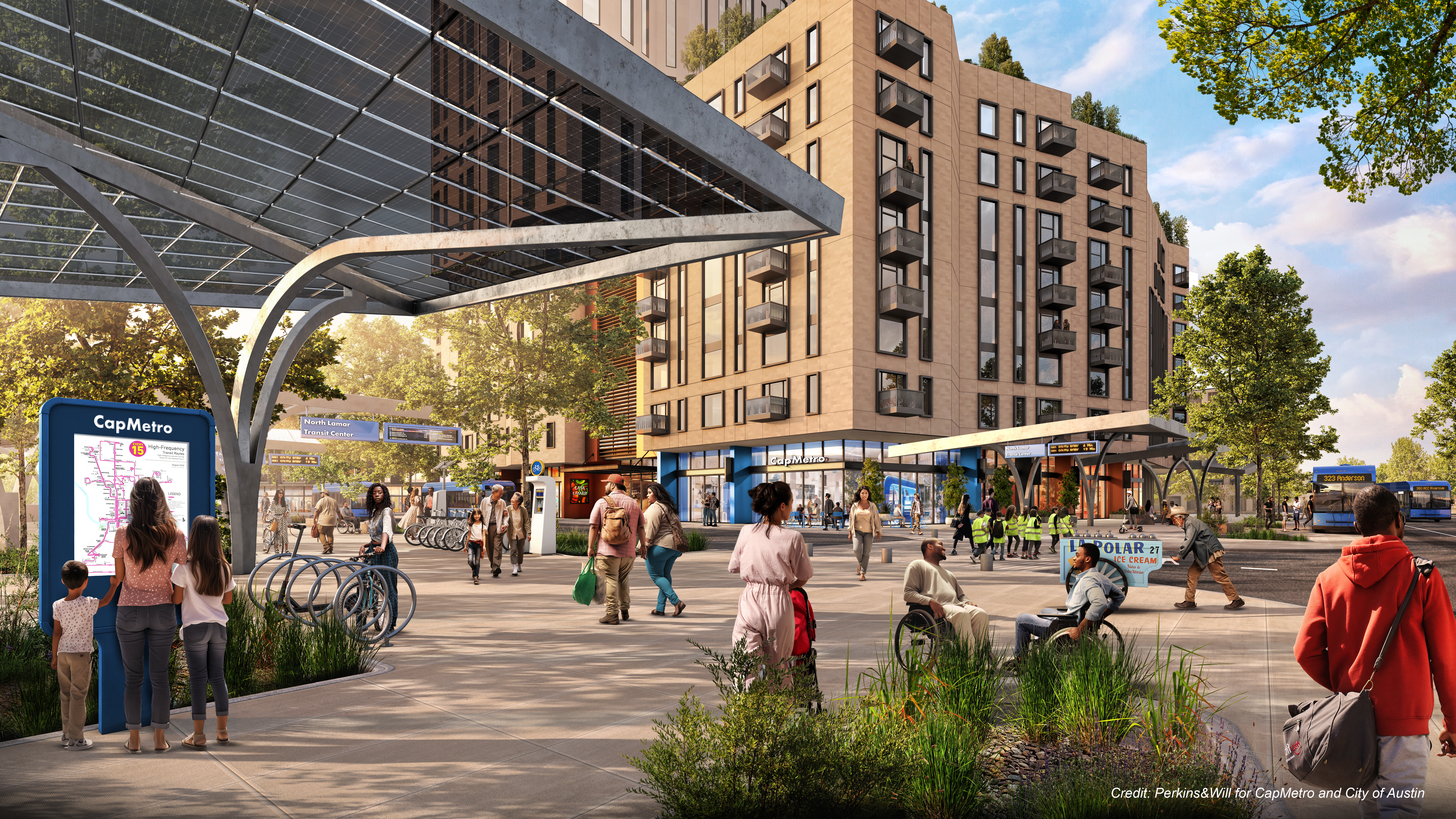 TOD rendering of Bus station