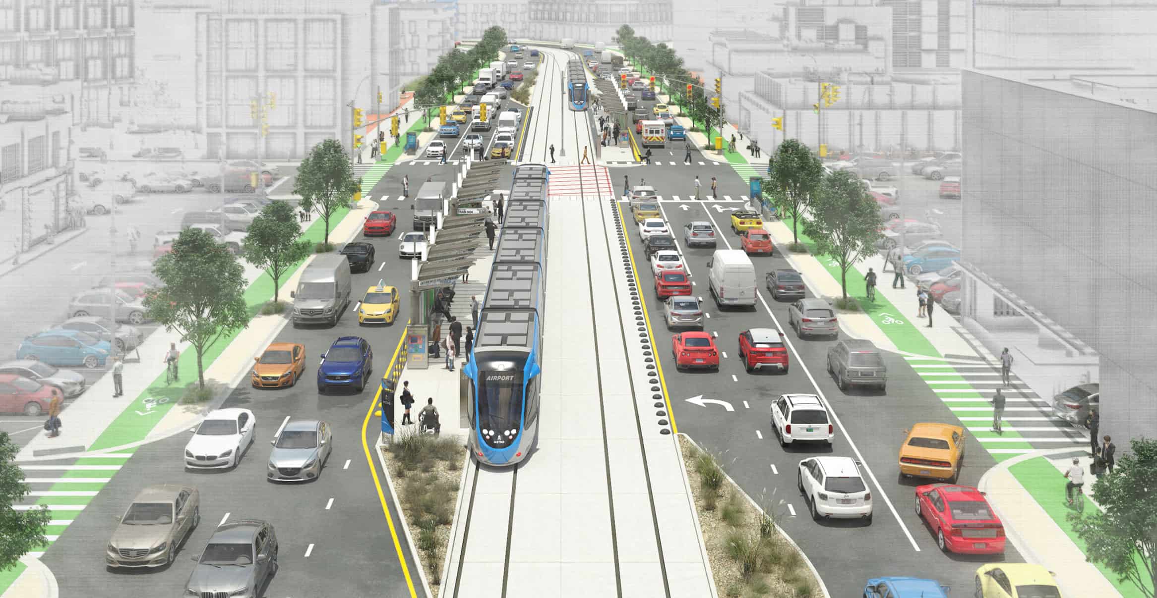 light-rail Artist rendering of light rail