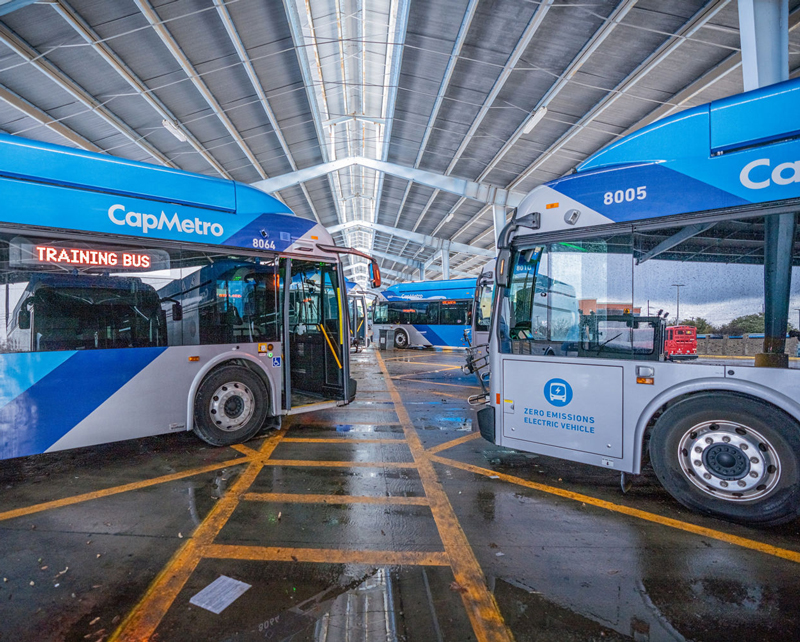 Busses in the bus yard