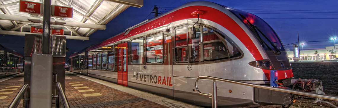Leander MetroRail MetroRail train at Leander Station