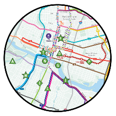 A map for Top 20 Things to do when riding CapMetro Routes