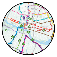 A map for Top 20 Things to do when riding CapMetro Routes
