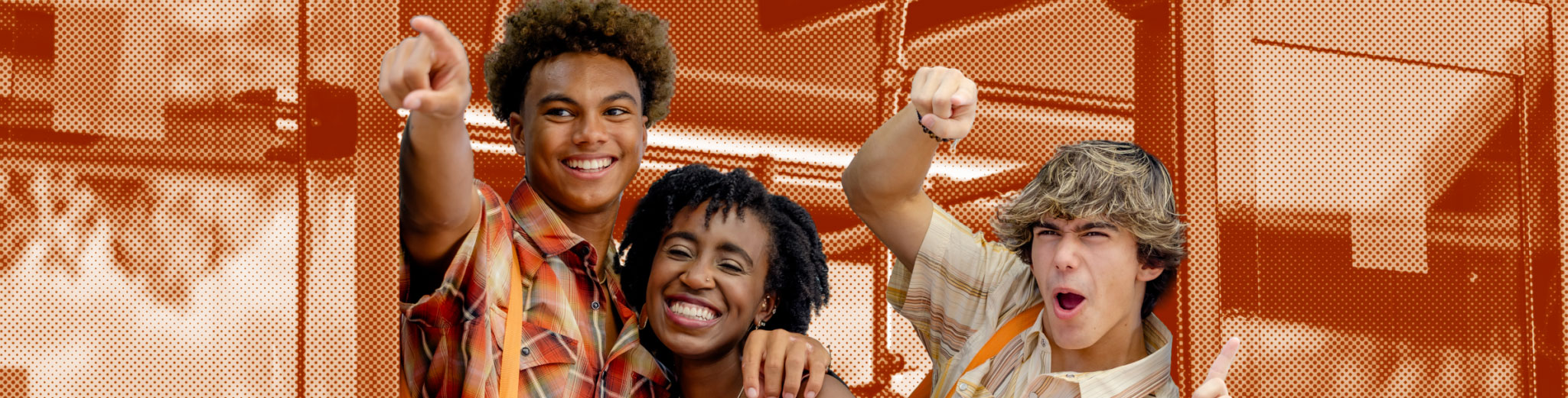 Texas football fans on the bus