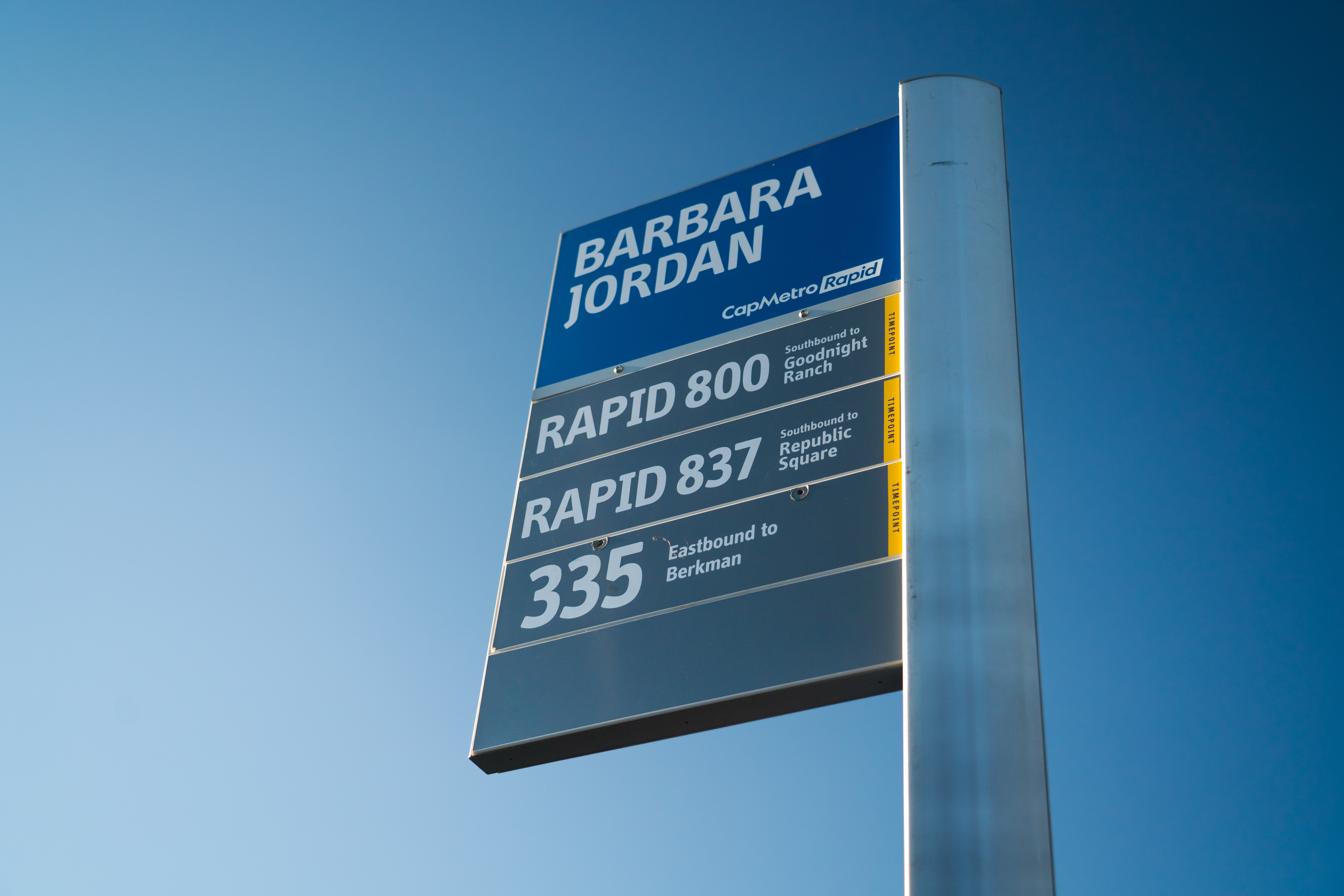 20250227_Rapid 800 and 837_11 Barbara Jordan Bus stop